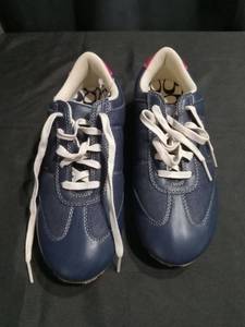 lot 3400 image: Coach Brandi Navy Blue Sneakers with Pink Accent