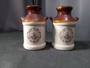 lot 4438 image: Amana Colonies Iowa Ceramic Salt and Pepper Shakers