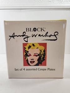 lot 79 image: Andy Warhol Marilyn Monroe Pop Art Coupe Plates Set of 4