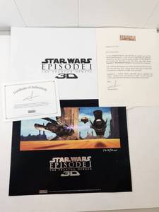 lot 84 image: Star Wars Episode I The Phantom Menace 3D Collectible Print Set with COA & George Lucas Letter