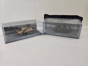 lot 143 image: WWII Military Tank Model Set - Cruiser Mk.VIA Crusader II and M4A3 Sherman