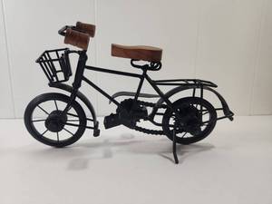 lot 146 image: Metal Bicycle Model with Wood Seat and Handles