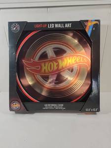 lot 158 image: Hot Wheels LED Light-Up Wall Art Decor
