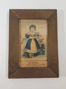 lot 201 image: The Butterfly Victorian Childrens Book Illustration in Wooden Frame