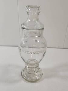 lot 218 image: Glass Vitamins Apothecary Bottle with Stopper