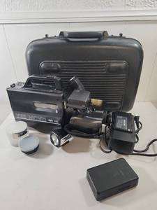 lot 267 image: VHS Movie Camera with Carrying Case and Accessories