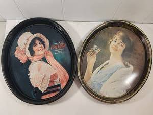lot 279 image: Coca-Cola Advertising Serving Trays with Victorian Ladies