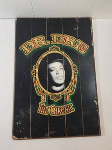 lot 282 image: Dr. Dre The Chronic Album Cover Wooden Wall Art Sign