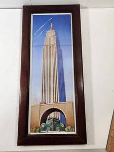 lot 283 image: Robert LaDuke Cityscapes Art Print Empire State Building with Classic Cars