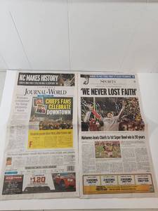 lot 287 image: Kansas City Chiefs Super Bowl 54 Championship Newspapers