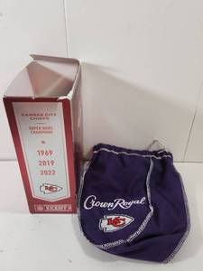 lot 288 image: Kansas City Chiefs Crown Royal 2023 Limited Edition Whiskey Box with Collectible Bag
