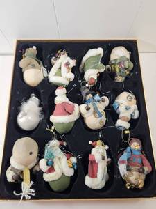 lot 300 image: Christmas Ornament Set with Snowmen, Santa, and Holiday Characters