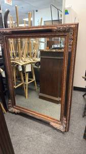lot 105 image: Ornate framed beveled mirror 50 x 39 x 4 in