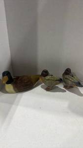 lot 2016 image: Set of Three Wooden Ducks