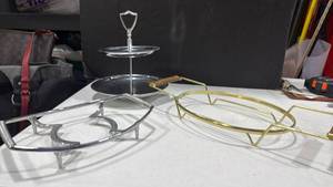 lot 2066 image: 2 tier candy dish and pan holders