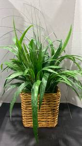 lot 2082 image: Faux plant in nice basket 20in approx