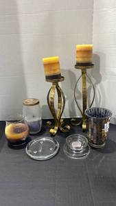 lot 2083 image: Candle holders and candles