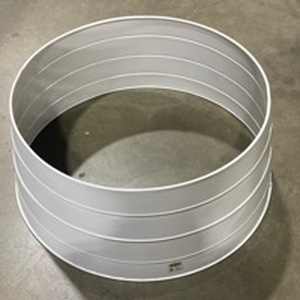 lot 2113 image: White metal Christmas tree collar, 20in diameter