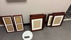 lot 2501 image: 7 picture frames 16x14, 2 are 18x8 and round mirror
