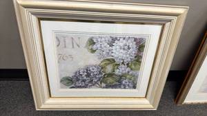 lot 2505 image: Framed floral print 22x25