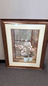 lot 2507 image: Framed floral print signed 39x30.5