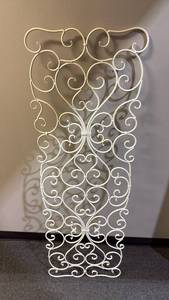 lot 2519 image: White wrought iron wall panel 54x18