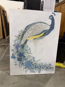 lot 3000 image: Classy Art canvas print peacock 60 x 45 in