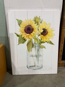 lot 3002 image: Classy Art canvas print sunflowers&nbsp60 x 45 in