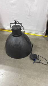 lot 3011 image: Industrial style pendant light fixture with hammered texture 20 x 20 x 20 in
