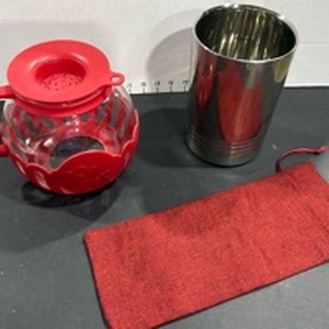 lot 4017 image: Ecolution Micro-Pop Microwave Popcorn Popper and utensil holder