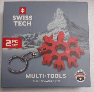 lot 311 image: Swiss Tech 18-in-1 Snowflake Multi-Tool Set with Keychain