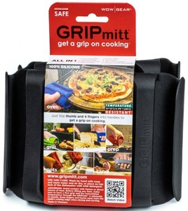 lot 314 image: GRIPmitt Silicone Kitchen & BBQ Mitt 2-Pack Set (SmallMedium  Black)