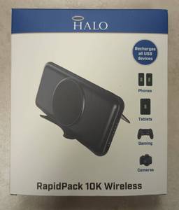 lot 321 image: HALO RapidPack 10K Wireless Power Bank with 20W Charging Adapter