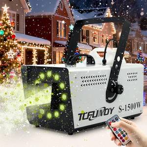 lot 512 image: $176 TCFUNDY Snow Machine with 12 LED Lights, 1500W Snow Snowflake Making Machine with 9 Color Lights Effect Snowflake Maker with Remote Control for Christmas Wedding Kids Party Stage