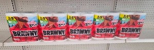 lot 534 image: 10 Rolls Brawny Family Size Tear-A-Square Paper Towels 25 Regular Rolls.