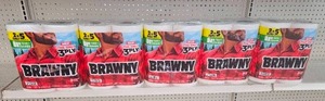 lot 537 image: 10 Rolls Brawny Family Size Tear-A-Square Paper Towels 25 Regular Rolls.