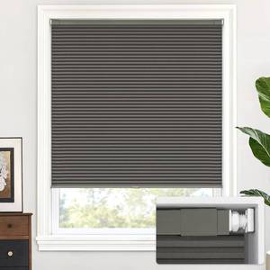 lot 564 image: LazBlinds Cordless Cellular Shades, No Tools No Drill Blackout Honeycomb Shades Pleated Blinds for Windows, 35 W x 64 H, Midnight Black