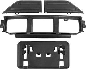 lot 576 image: Front Bumper Grille WFront Bumper Guards Pads & License Plate Frame Bracket Kit Compatible with Ford F-150 2021-2023 Lower Center Cover Spacer Panel Replaces# ML3Z17B968BA ML3Z17B968BB