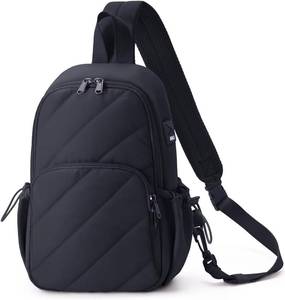 lot 602 image: Wandering Nature Sling Bag for Women Lightweight Quilted Crossbody Bag Fits for 11 Tablet with Breathable Back Panel Anti Theft Pocket Padded Strap USB Charge Port, Ideal for Travel, Daily Use