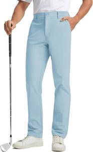 lot 605 image: Rouen Golf Pants Men 8 Pockets Water Resistant Flat Front - 4032 Chino Dress Pants Lightweight Stretch Casual Trousers