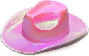 lot 3000 image: SoJourner Bags Neon Sparkly Glitter Space Cowboy Hat - Fun Metallic Holographic Party Disco Cowgirl Hat