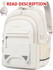 lot 3006 image: Kids Backpack for Girls - High School College Backpack for Teen Girls with 15.6 Laptop Compartment Back to School. Color Haze Blue