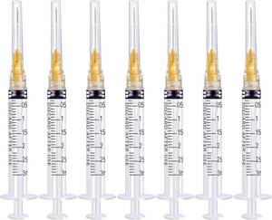 lot 3033 image: 3ml Syring with Needle,25G 1 Inch Needle,25 Pack individually packaged