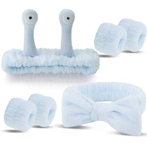 lot 3034 image: SuPoo Snail Face Wash Headband and Wristband Funny Skincare Spa Headbands for Washing Face Cute Puffy Wrist Bands Makeup Headband Preppy Teen Girl Trendy Stuff Hair Accessories