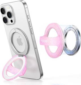 lot 3085 image: JOYROOM Magnetic Phone Grip, Silicone Finger Loop Grip Stylish TwinkleGlitter Phone Grip for Magsafe, for iPhone 17 Air16 Pro Max15141312 Series, Pink
