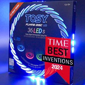 lot 3110 image: TOSY Flying Disc - 108 RGB Multicolor or 36 Monocolor LEDs, Super Bright, Smart Modes, Easter Basket Stuffers Gift, Camping Toy for KidTeenAdult, Auto Light Up, Rechargeable, Waterproof, 175g