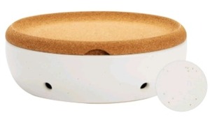 lot 3137 image: Layers Cork and Ceramic Fruit Bowl - Modern Matte Finish with Airflow Design