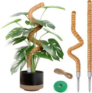lot 3186 image: 28 Inch Moss Pole, 2 Pack Bendable Moss Pole for Plants Monstera, Climbing Plants Indoor, Support Stakes, Coco Coir Poles, Trellis, Potted Plant Support