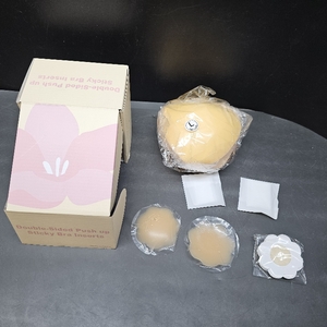 lot 3196 image: Double Sided Sticky Bra swimsuit Sport Bra (L) Beige