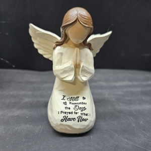 lot 3283 image: YAHIKI Praying Angel Figurine, Christian Gifts for Women, Baptism & First Communion Gifts for Girls, Prayer of Peace, 5 Angel Gift to Encourage Hope, Healing, and Tranquility (Beige)